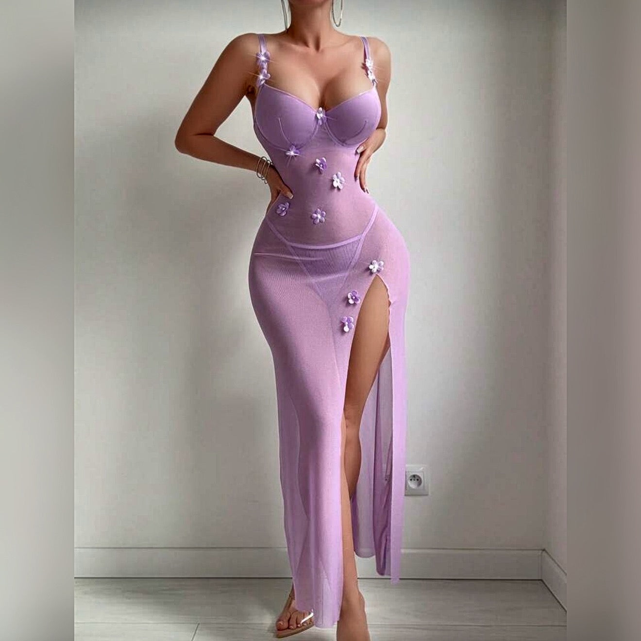 Fustan intimo "Violet Bloom"